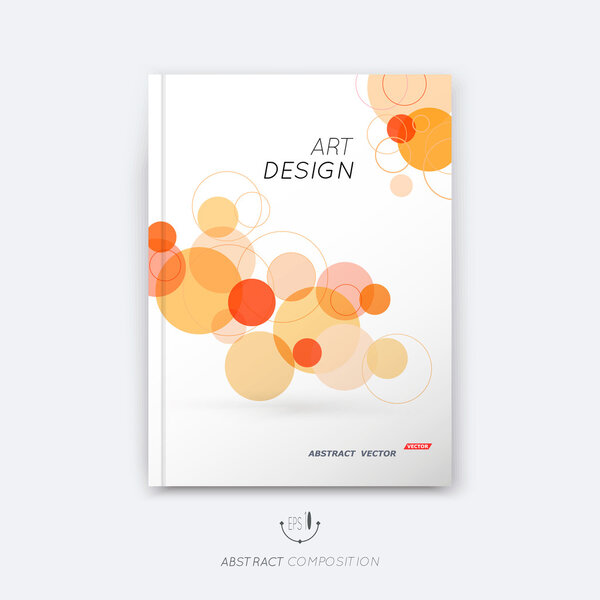 Abstract composition, text frame surface, a4 brochure title sheet, creative figure, logo sign, firm banner form, round contour icon miniature, orange colored circle, flier fashion, EPS 10 illustration