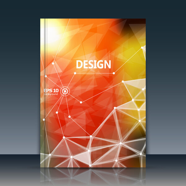 Abstract composition, text frame surface, orange a4 brochure title sheet, alien cybernetic dot, creative figure, logo sign icon, outer space fire, banner form, cosmic flier fashion, EPS10 vector image