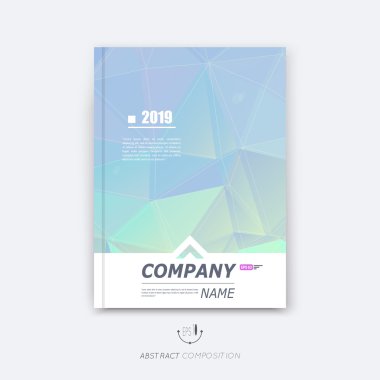 Soyut kompozisyon, mavi çokgen doku, üçgen parça yapımı, çizgiler pleksus, a4 broşür başlık sayfası, yaratıcı şekil simgesi, kristal faset yüzey, afiş formu, el ilanı yazı