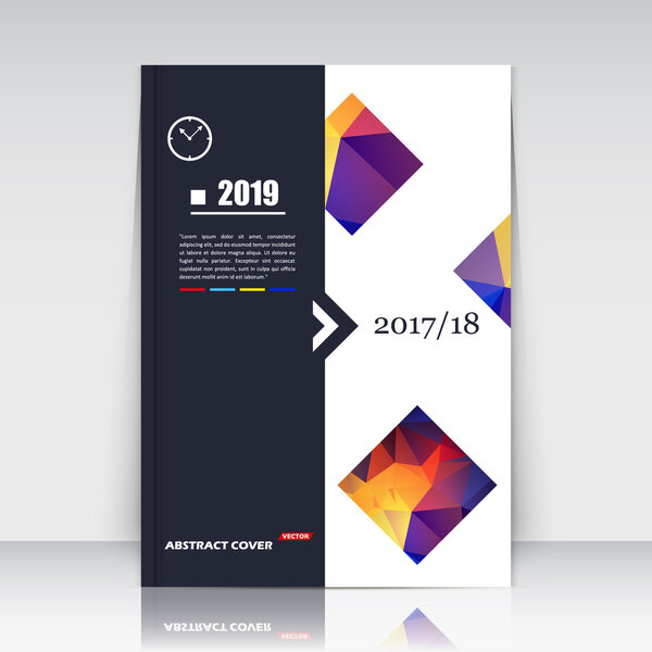 Abstract composition, rosy, blue, yellow square construction font texture, box block section surface, black brochure title sheet, creative figure vector art, commercial offer, banner form, flyer fiber