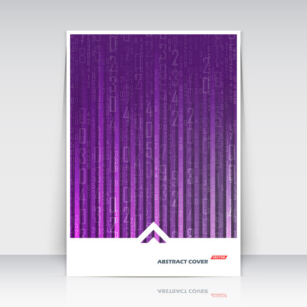 Abstract composition, math technology, a4 brochure title sheet, scientific digital banner icon, business card texture, purple arithmetic sum backdrop, lilac number sequence font, arabic cipher, EPS10