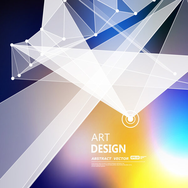 Abstract composition, futuristic technology, rainbow blue font texture, white cybernetic dots, creative banner figure, wallpaper, outer space flyer fiber, neon star light matrix backdrop, vector art