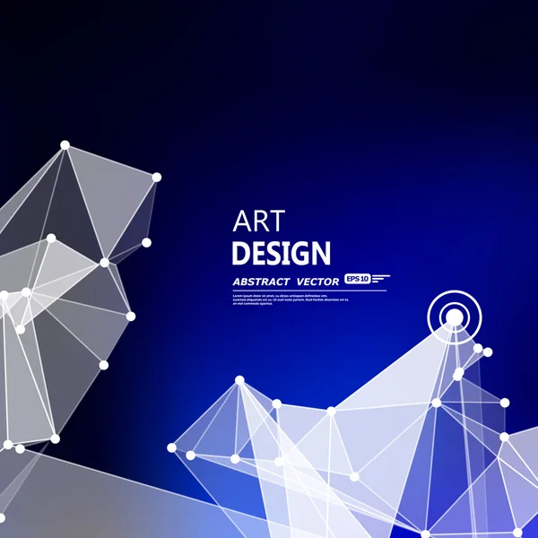 Abstract composition, futuristic technology, indigo blue font texture, white cybernetic dots, creative banner figure, wallpaper, outer space flyer fiber, neon star light matrix backdrop, vector art — Stok Vektör