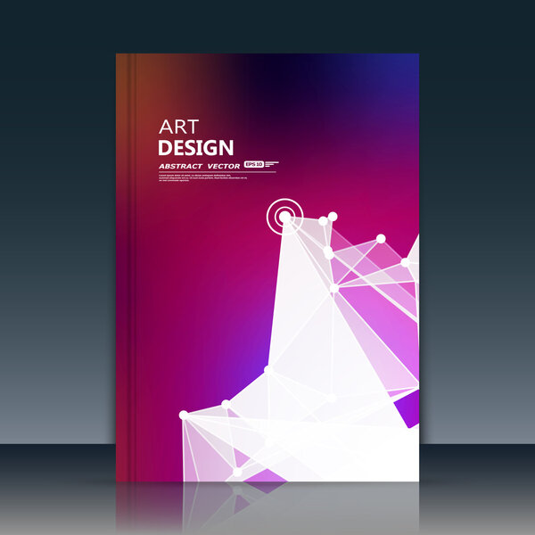 Abstract composition. Text frame surface. Brochure cover. White title sheet. Creative logo figure. Ad banner form texture. Pink triangle, grey box block icon. Flyer fiber backdrop. Vector illustration