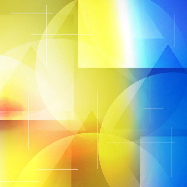 Abstract composition. Futuristic technology backdrop. Rainbow color gradient figure. Blue, yellow, orange sphere font texture. Creative banner. Wallpaper. Lines connection flyer fiber. Vector art.