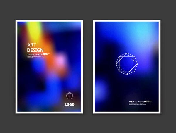 Abstract composition. Rainbow editable texture. Patch blue, ultramarine, indigo multicolor construction. Bright banner form. A4 brochure title sheet set. Creative figure icon. Light logo surface flyer