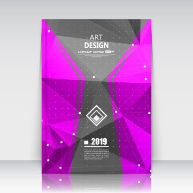 Soyut kompozisyon. Mor, siyah yazı tipi. Delikli nokta inşaatı. Kare blok. A4 broşür başlığı. Yaratıcı figür simgesi. Ticari logo yüzeyi. İşaretli pankart. Fier fiberi.