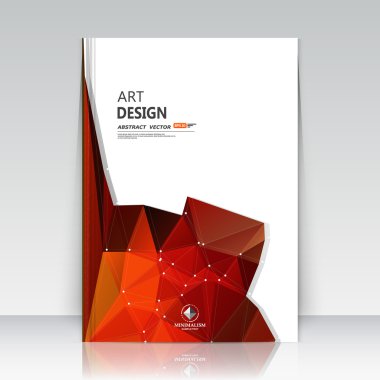 Soyut kompozisyon. Kırmızı çokgen ad dokusu. Üçgen kısmı inşaat. Broşür başlığı. Yaratıcı figür simgesi. Rubine elmas yüzlü. Kristal cam yüzey. Şeffaf afiş formu. El ilanı yazı tipi