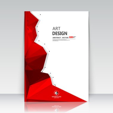 Soyut kompozisyon. Kırmızı çokgen ad dokusu. Üçgen kısmı inşaat. Broşür başlığı. Yaratıcı figür simgesi. Rubine elmas yüzlü. Kristal cam yüzey. Şeffaf afiş formu. El ilanı yazı tipi