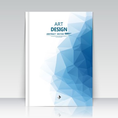 Soyut kompozisyon. Mavi poligonal doku. Üçgen bölümü inşaat. Broşür başlık sayfası. Yaratıcı şekil kutsal kişilerin resmi. Safir elmas faset. Kristal cam yüzey. Şeffaf afiş formu. El ilanı yazı tipi