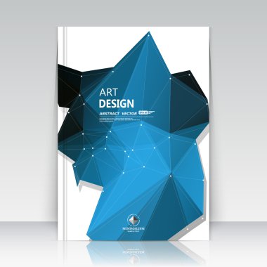 Soyut kompozisyon. Mavi poligonal doku. Üçgen bölümü inşaat. Broşür başlık sayfası. Yaratıcı şekil kutsal kişilerin resmi. Safir elmas faset. Kristal cam yüzey. Şeffaf afiş formu. El ilanı yazı tipi
