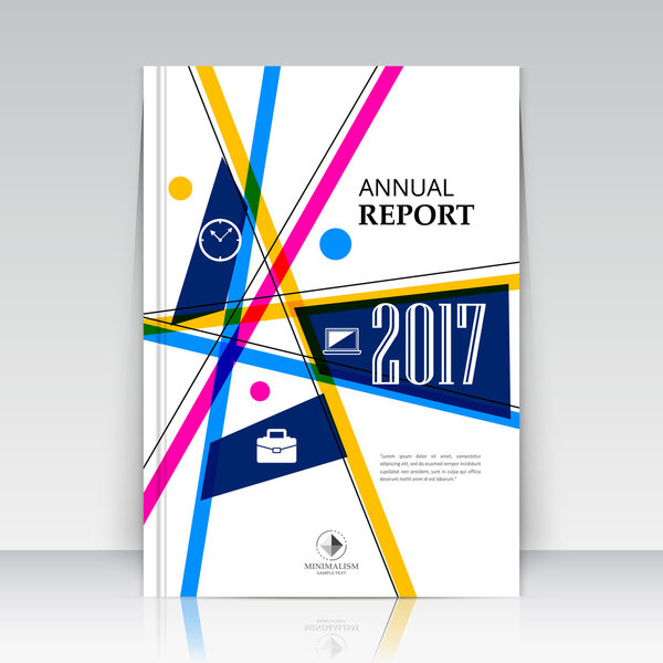   Abstract composition. Blue, yellow, pink line font texture. Multicolor section trademark construction. A4 brochure title sheet. Creative figure logo icon. Commercial offer. Banner form. Ad flyer fiber