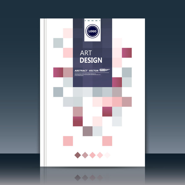 Abstract composition. Text frame surface. Brochure cover. White title sheet. Creative logo figure. Ad banner form texture. Brown, grey box blocks mosaic icon. Flyer fiber backdrop. Vector illustration