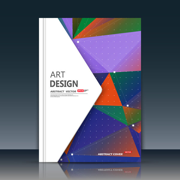 Abstract composition. Patch font texture. Perforated dots construction. White lines plexus. A4 brochure title sheet. Creative figure icon. Commercial logo surface. Pointed banner form. Ad flier fiber