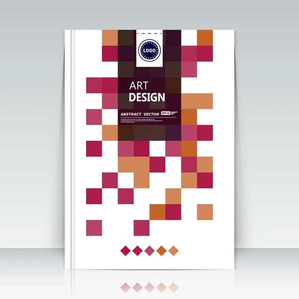 Abstract composition. Text frame surface. Brochure cover. White title sheet. Creative logo figure. Ad banner form texture. Burgundy, pink blocks mosaic icon. Flyer fiber backdrop. Vector illustration — Stock Vector