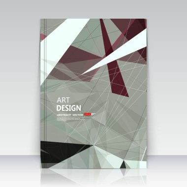 Soyut blurb teması. Metin çerçevesi yüzeyi. A4 broşür kapağı tasarımı. Gri başlık sayfası modeli. Yaratıcı ön sayfa mockup. Reklam afişi doku. Süslü üçgen şekil simgesi. El ilanı fiber yazı tipi. Vektör sanatı