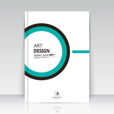 Soyut blurb teması. Metin çerçevesi yüzeyi. A4 broşür kapağı tasarımı. Başlık sayfası modeli. Yaratıcı ön sayfa. Reklam afişi doku. Yeşil yuvarlak şekil, daire üstbilgi simgesi. El ilanı fiber yazı tipi. Vektör sanatı