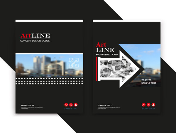 Abstract composition. Art text frame surface. Black a4 brochure cover design. Urban city view title sheet model. Creative vector front page. Ad banner form texture. House figure icon. Flyer fiber font