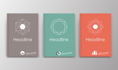 A4 broşür kapak tasarlamak. Gri, yeşil, kırmızı reklam çerçeve yazı tipi. Başlık sayfası modeli. Yaratıcı vektör ön sayfa. El ilanı küme. Afiş doku. Marka logo simge. Firma monogram sembolü lif. Şirket adı