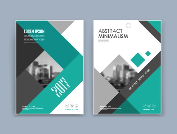 Abstract a4 brochure cover design. Text frame surface. Urban city view font. Black, white, green title sheet model. Creative vector front page. Ad banner texture. Square, line figure icon. Flyer fiber — Stock Vector