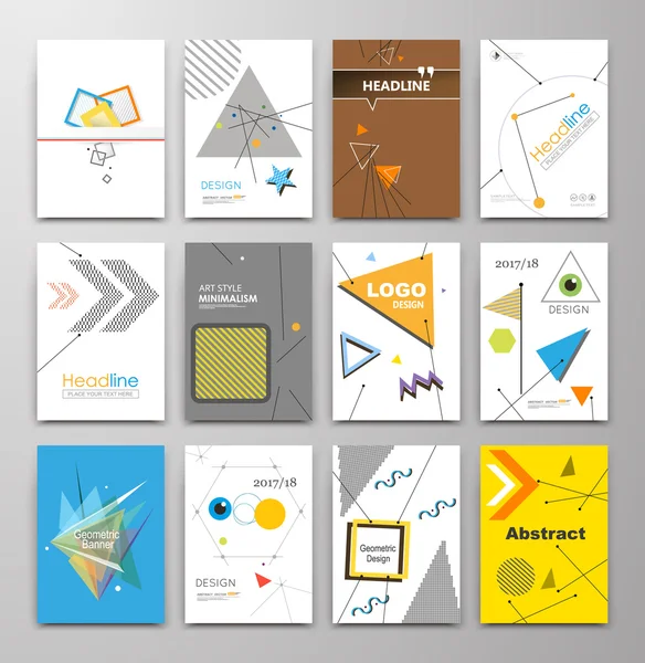 Abstract composition. Text frame surface. White, yellow, blue a4 brochure cover design. Title sheet model set. Geometric shapes icon. Modern vector front page. Ad banner form texture. Flier fiber font Royalty Free Stock Illustrations