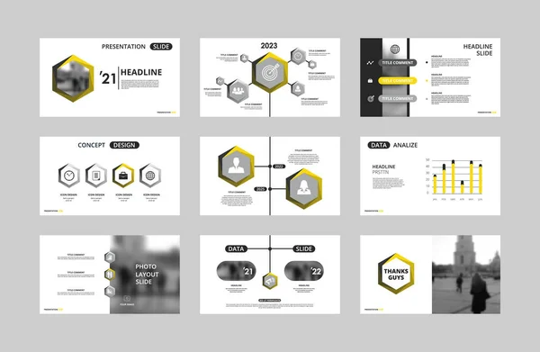 Abstrato Branco Amarelo Slides Design Capa Folheto Moldura Banner Informações —  Vetores de Stock