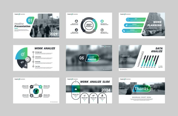 Абстрактні Білі Зелені Слайди Дизайн Обкладинки Брошури Неймовірна Інформаційна Банерна — стоковий вектор