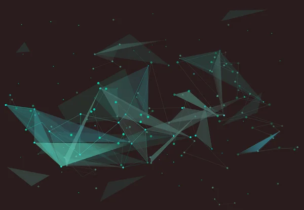 Abstract composition, emerald diamond facets, crystal faces, turquoise dots, lines startup display, green polygonal backdrop surface, space sky wallpaper, fancy screen saver, shining stars capture, brisht light rays, web site font, EPS10 illustration — Διανυσματικό Αρχείο