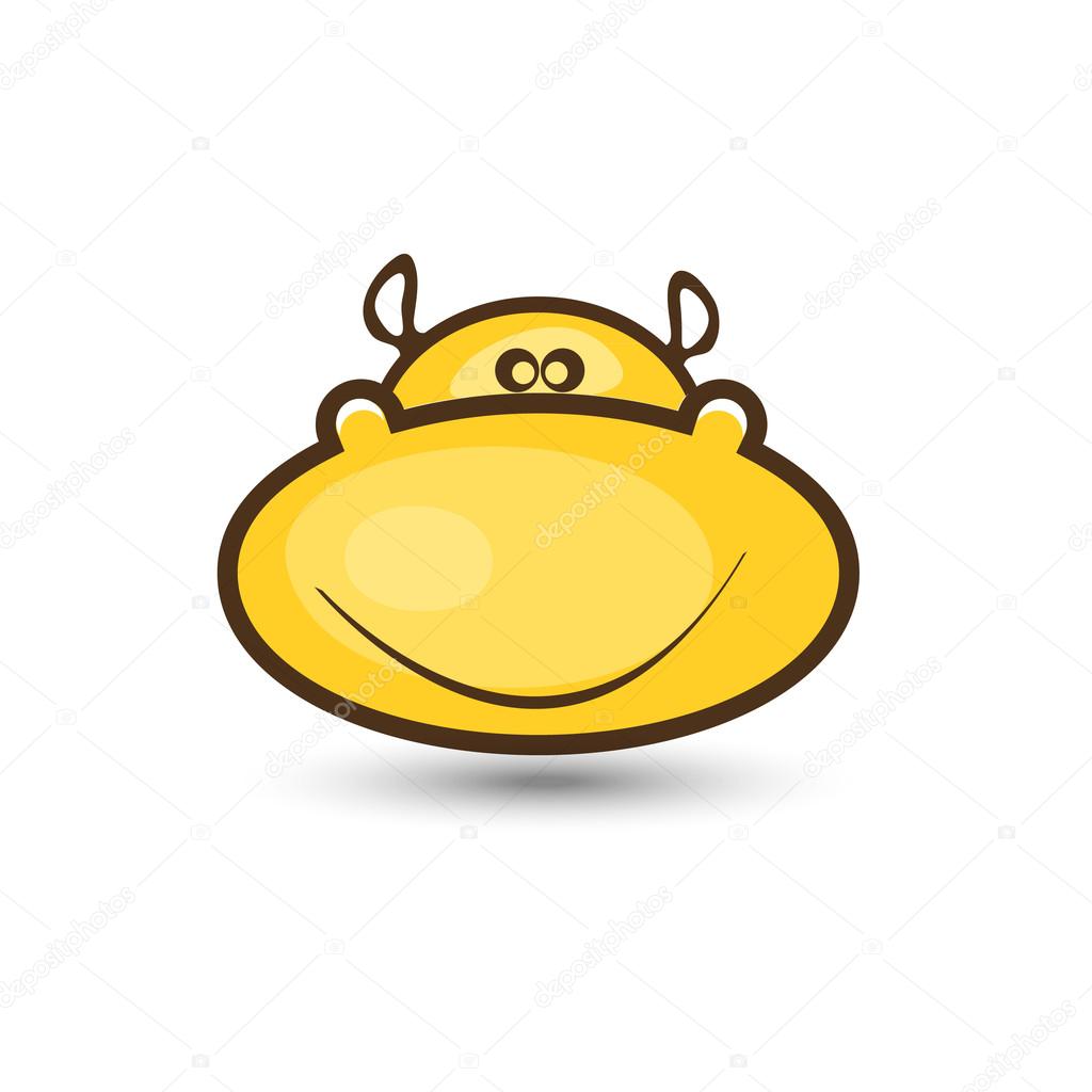 Abstract composition, fancy hippo smile icon, happy pachyderm animal capture, zany beast, funny hippopotamus image, humour african comics, risible zoo toy personage, laughable safari cartoon hero, merry avatar, amusing face, jokey EPS10 illustration