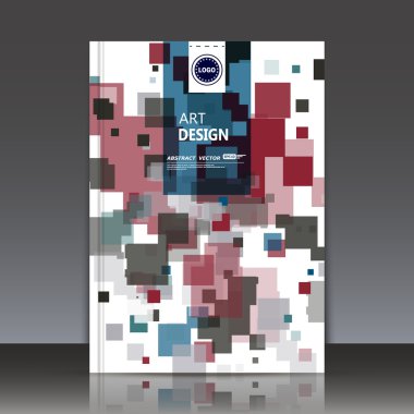 Abstract composition, square blocks text frame surface icon, logo sign, white a4 brochure title sheet, patent, creative figure construction, headline elements, minimalistic firm banner form image, flier, fashionable EPS10 vector illustration