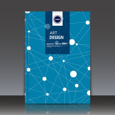 Abstract composition, square text frame surface icon, molecular logo sign, blue a4 brochure title sheet, patent, creative figure construction, flier, headline elements, minimalistic firm banner form image, fashionable EPS10 vector  illustration