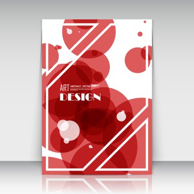 Abstract composition, round text frame surface, headline elements, a4 brochure title sheet, creative figure logo sign construction, firm banner form, red transparent circle icon, flier, fashionable EPS10 vector illustration