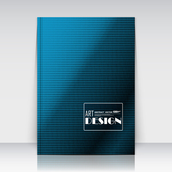 Abstract composition, chequered lines, square text frame surface icon, headline elements, minimalistic logo sign, blue a4 brochure title sheet, creative figure construction, firm banner form image, fashionable EPS10 vector illustration