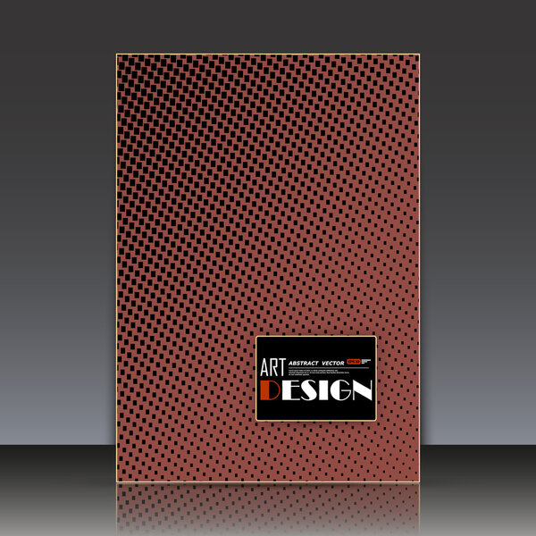 Abstract composition, chequered dots, square text frame surface icon, logo sign, brown a4 brochure title sheet, creative figure construction, headline elements, minimalistic firm banner form image, fashionable EPS10 vector illustration