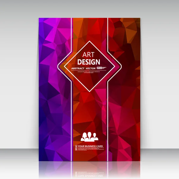 Abstract composition, square text frame surface, red polygonal a4 brochure title sheet, creative figure logo sign construction, lozenge firm banner form, people image, fashionable EPS10 vector illustration — 图库矢量图片