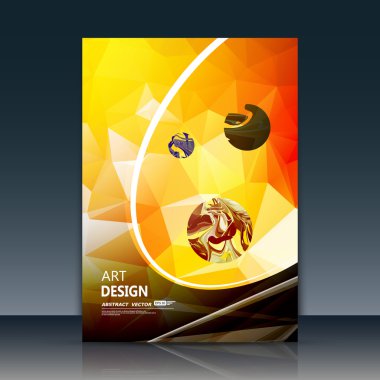 Abstract a4 brochure title sheet, swirl text frame icon, stain blotch deco, daily periodical issue, trademark emblem, creative figure, curve line logo sign, paint blob, yellow, black, orange firm banner form, blur blot, flier fashion, fancy EPS10