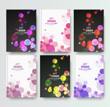 Abstract composition, multicolor business card set, correspondence letter collection, a4 brochure title sheet, creative round figure logo sign, firm banner form, transparent circle flier fashion, daily periodical issue, fancy bulb, EPS10 illustration