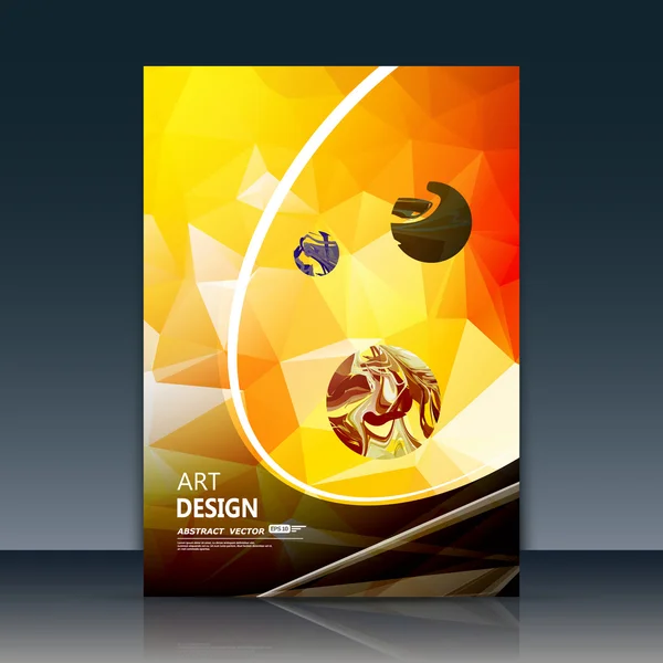 Abstract a4 brochure title sheet, swirl text frame icon, stain blotch deco, daily periodical issue, trademark emblem, creative figure, curve line logo sign, paint blob, yellow, black, orange firm banner form, blur blot, flier fashion, fancy EPS10 — 图库矢量图片