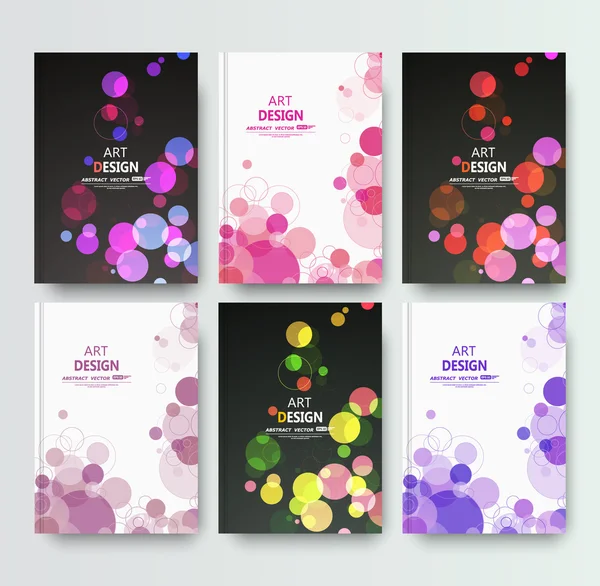 Abstract composition, multicolor business card set, correspondence letter collection, a4 brochure title sheet, creative round figure logo sign, firm banner form, transparent circle flier fashion, daily periodical issue, fancy bulb, EPS10 illustration — 스톡 벡터