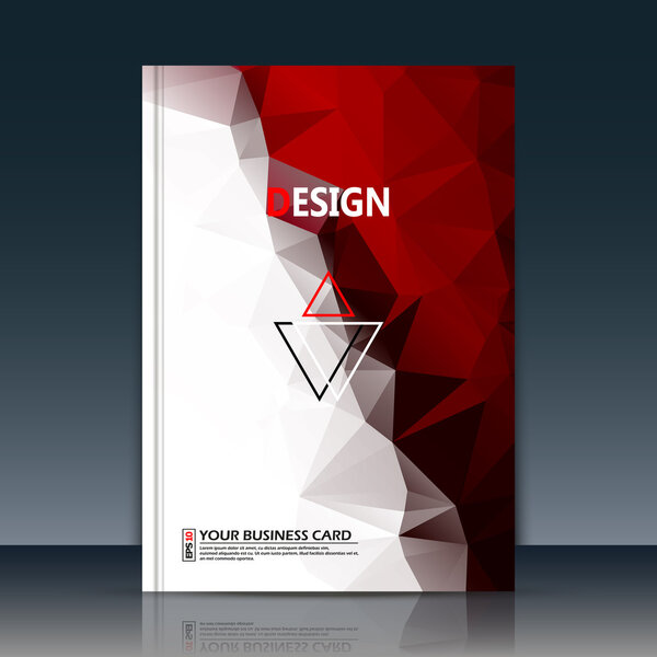 Abstract composition, red, white polygonal texture text frame surface, a4 brochure title sheet, creative figure logo sign, trademark flag, firm name emblem, slug banner form, flier fashion, diigital daily periodical issue, editable EPS10 illustration