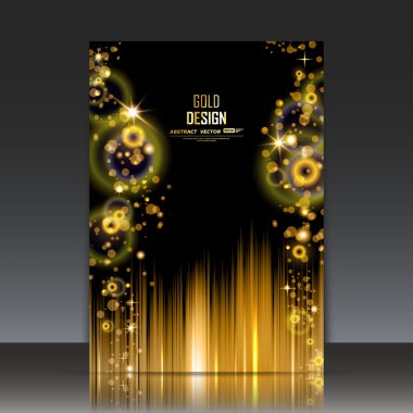 Abstract composition, golden outer space galaxy, glory star ray gloss, a4 brochure title sheet, cosmic sky icon, text frame surface, luxury creative figure, chic logo sign, posh firm banner form, fancy flier fashion, daily periodical issue, EPS10