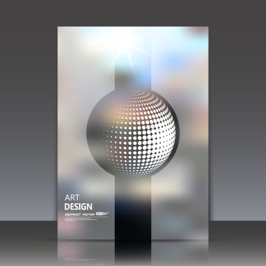 Abstract composition, text frame, transparent stripe surface, sphere orb, 3d globe icon, round figure font, circle construction, a4 brochure title sheet, fibre texture, business card backdrop, fancy flier fashion, daily periodical, EPS10 illustration clipart