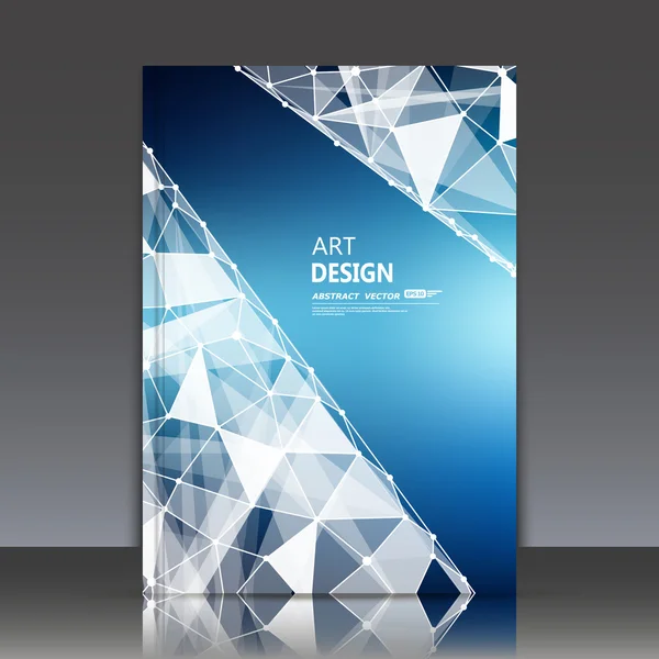 Abstract composition, text frame, polygonal triangle construction, stripe bands, dot, line connection, a4 brochure title sheet, business card surface backdrop, cosmic galaxy icon, space fiber, fancy flier fachion, daily periodical issue, EPS10 — Stok Vektör