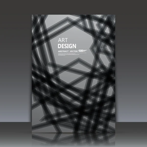 Abstract composition, text frame, line interlacement, filament intersection, black ray cross plexus, gray yarn backdrop, s4 brochure title sheet, business card surface, modern stitching fiber texture, fancy flier fashion, daily periodical issue, EPS10 —  Vetores de Stock
