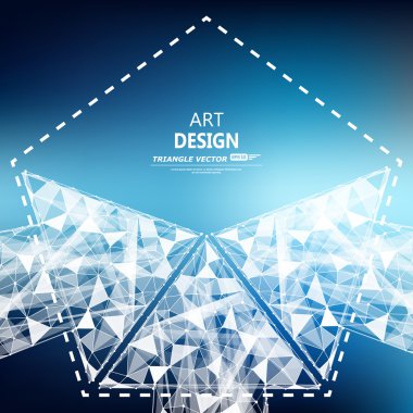 Abstract composition, dotted line pentagon, arrow connection, polygon triangle construction, cosmic sky cloud, outer space map, diamond facet wallpaper, crystal glass technology backdrop, starlight brochure title, star constilation EPS10 illustration