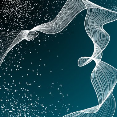 Abstract composition, dotted light ice intro, curve line band, shiny beads construction, Christmas decoration icon, new year greeting card, snowfall backdrop, snow flake wallpaper, weather broadcast, daily periodical issue fancy EPS10 illustration
