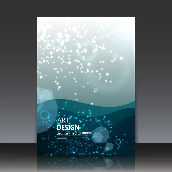 Abstract composition, water circle effect icon, air bead in ocean frame, round shine, light ray in sea font, a4 brochure title sheet, oxygen bulb, elegant blue backdrop surface, daily periodical issue, fancy flier fashion, creative EPS10 illustration — Stok Vektör