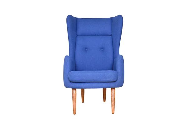 Blauwe fauteuil met hoge rug — Stockfoto