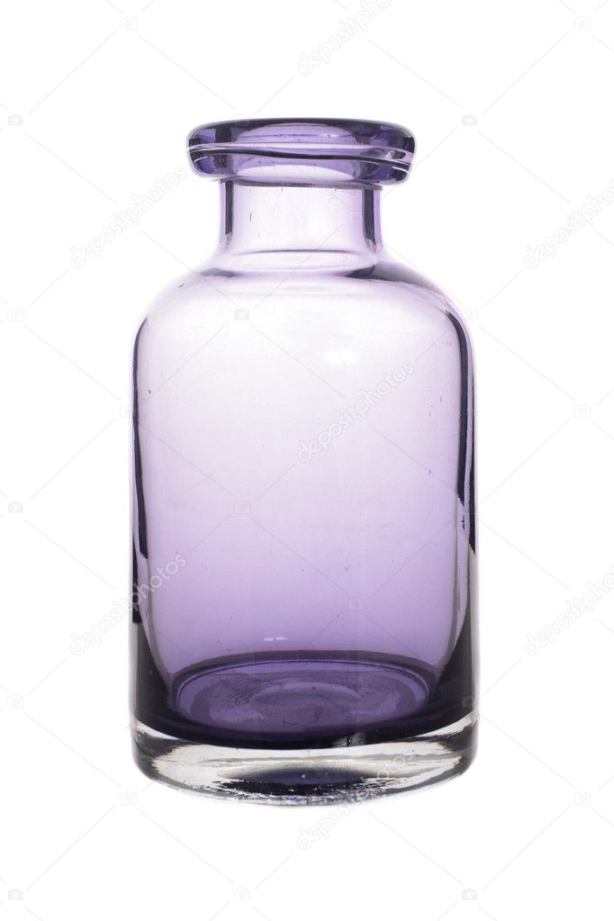 Purple flower vase on white