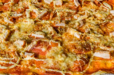 Lezzetli sebze pizza yakın çekim, makro